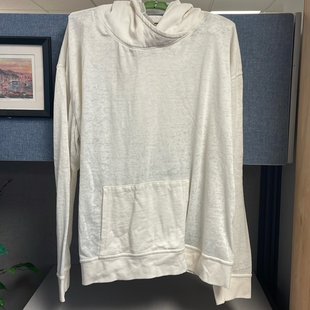 Cream burnout hoodie